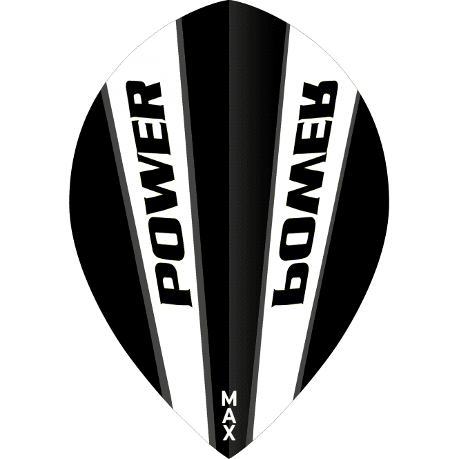 McCoy Power Max Dart Flights - 150 Micron - Pear - Solid Clear Black