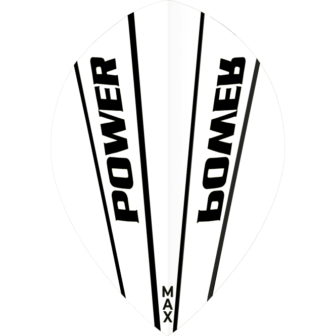 McCoy Power Max Dart Flights - 150 Micron - Pear - Solid Clear White