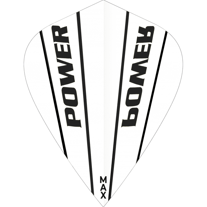 McCoy Power Max Dart Flights - 150 Micron - Kite - Solid Clear White