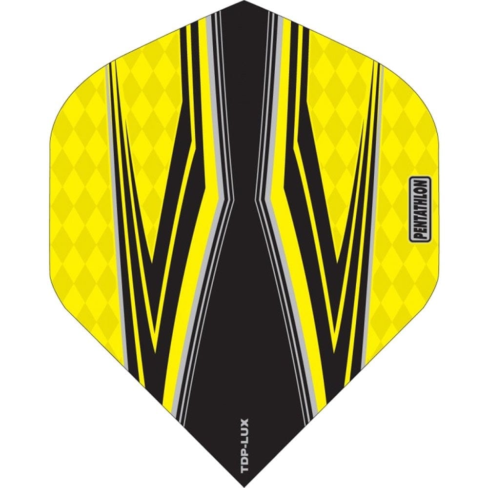 Pentathlon TDP-Lux Dart Flights - Vision Black Centre - No2 - Std Yellow