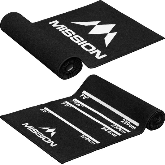 Mission Carpet Dart Mat - Non Slip Back - Black With Logo