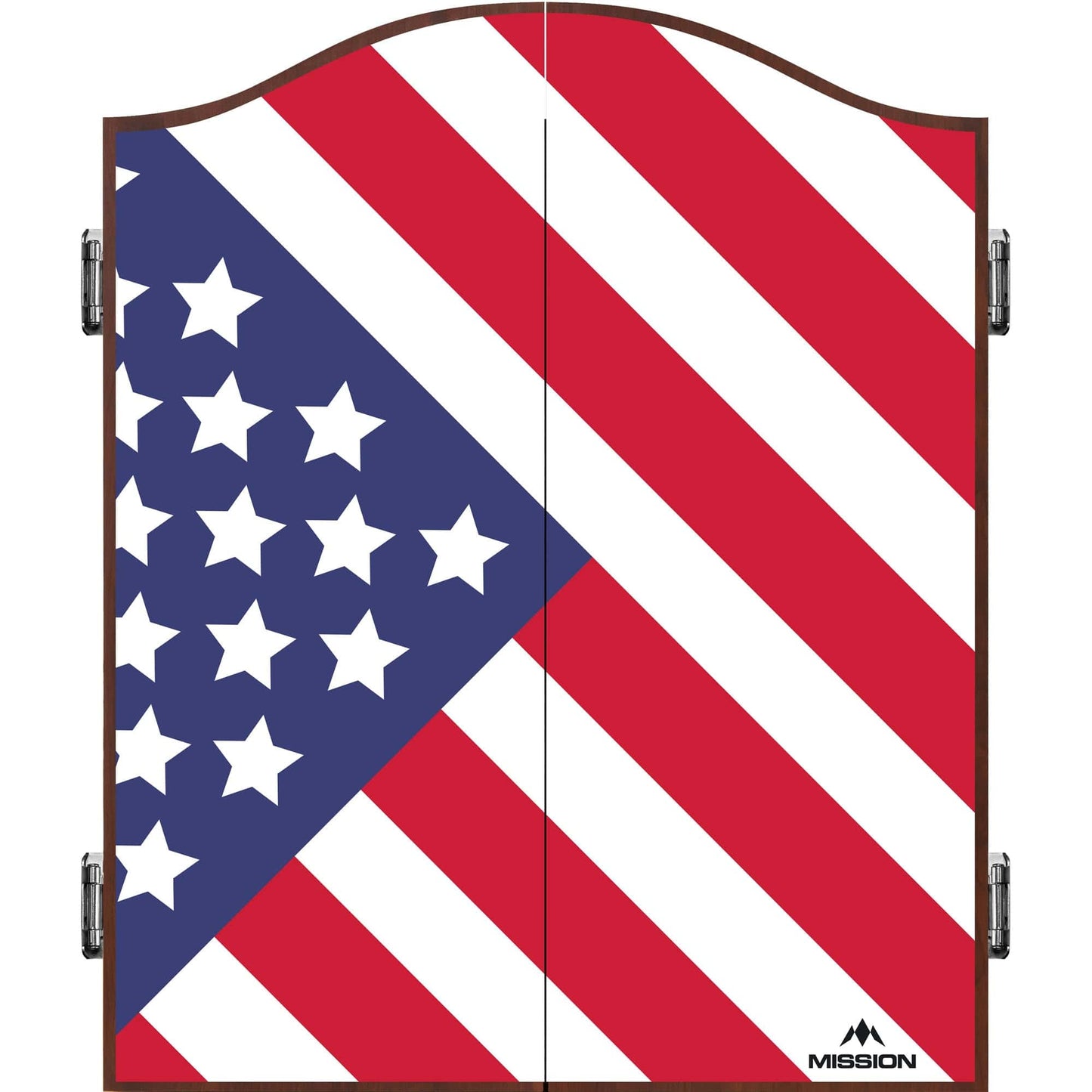 Mission Dartboard Cabinet - USA Design - Sedona Red - US Flag