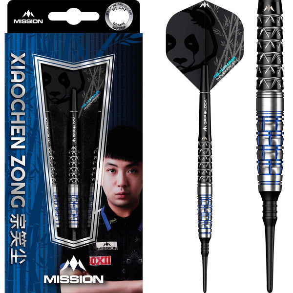 Mission Xiaochen Zong Darts - Soft Tip - Pandaman - Black & Blue
