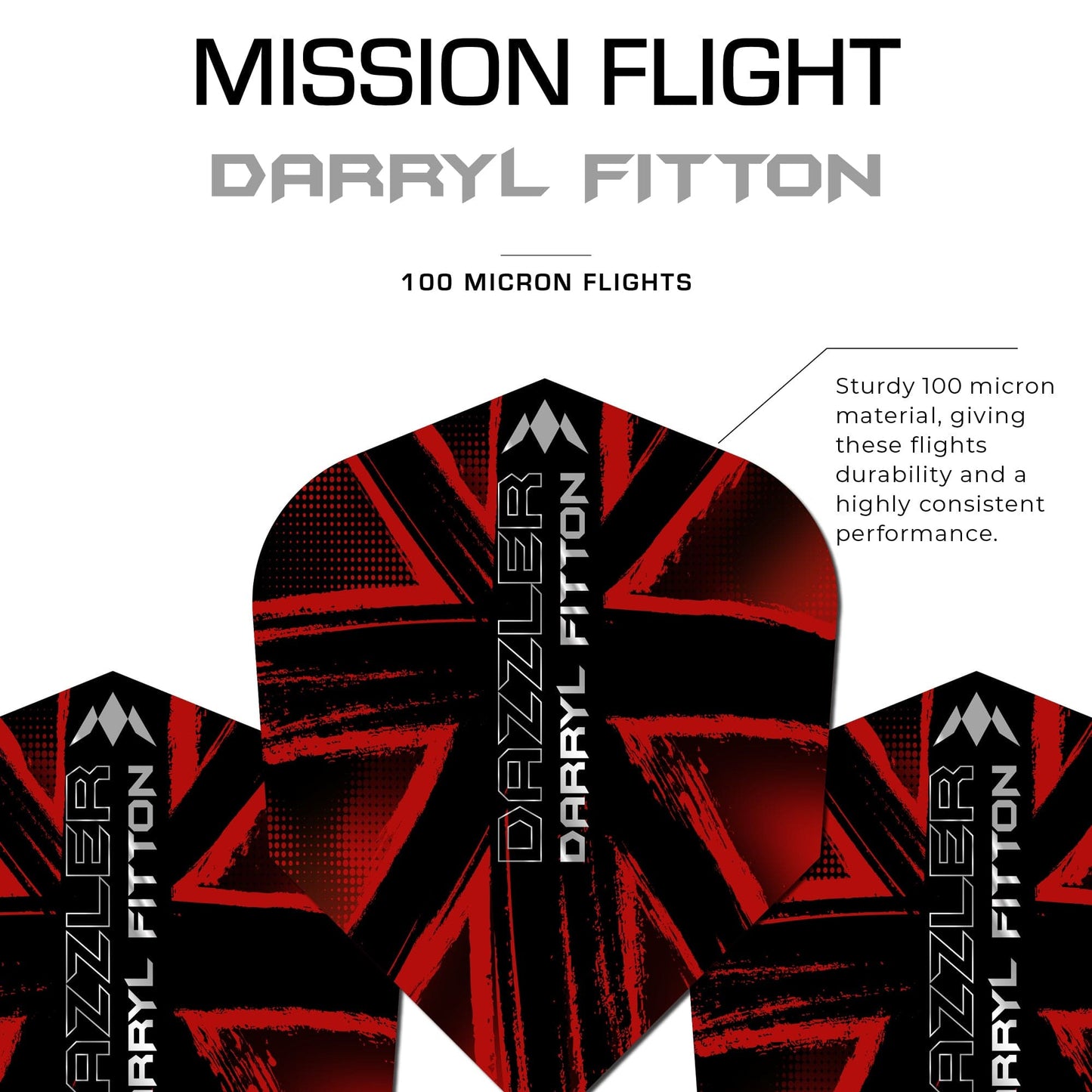 Mission Solo Dart Flights - 100 Micron - No6 - Shape - Darryl Fitton - The Dazzler
