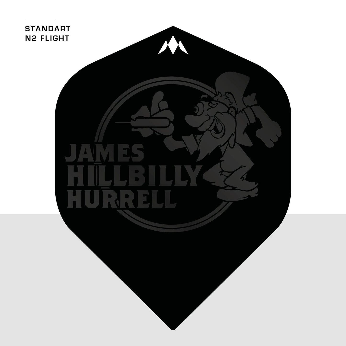 Mission Solo Dart Flights - 100 Micron - No2 - Std - James Hurrell - Black - Hillbilly