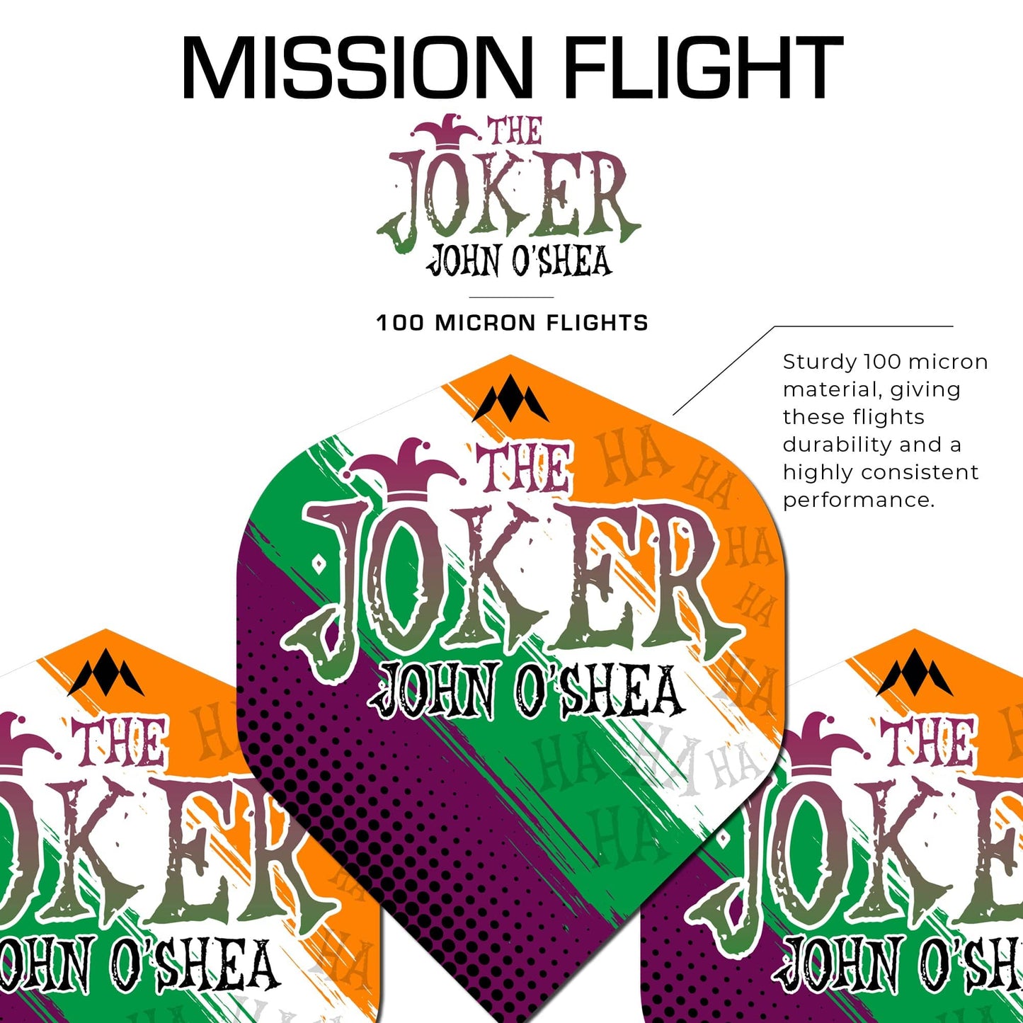 Mission Solo Dart Flights - 100 Micron - No2 - Std - John O Shea - The Joker