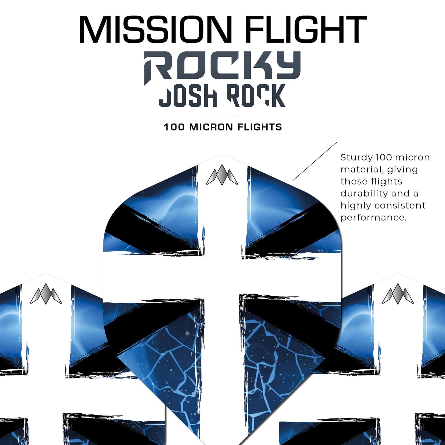 Mission Solo Dart Flights - 100 Micron - No2 - Std - Josh Rock - Rocky - Union Jack