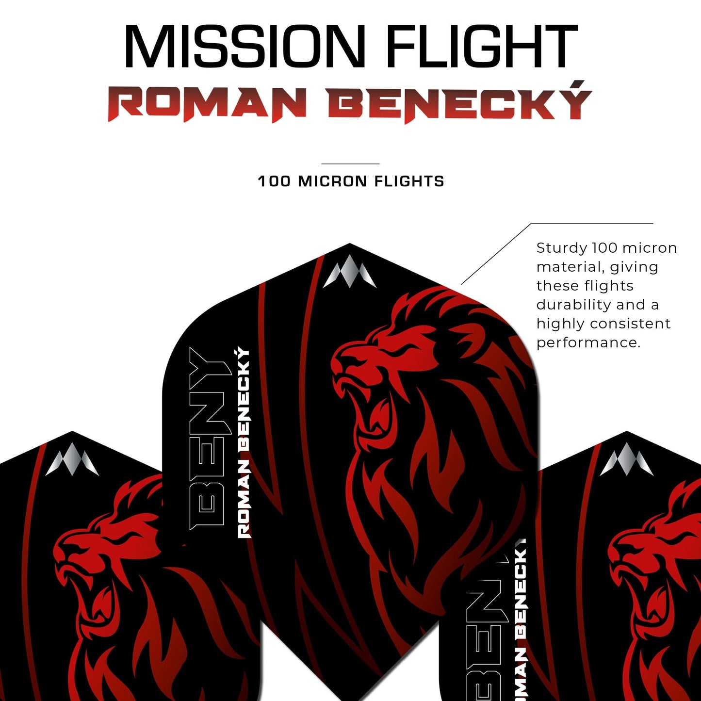 Mission Solo Dart Flights - 100 Micron - No2 - Std - Roman Benecky