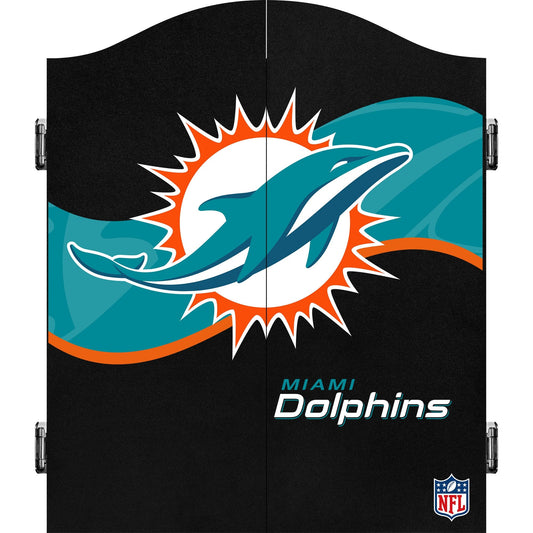 NFL - Dartboard Cabinet - Official Licensed - Miami Dolphins