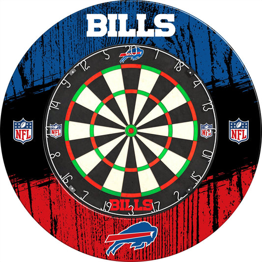 NFL - Printed Dartboard & Printed Surround - Official Licensed - Buffalo Bills