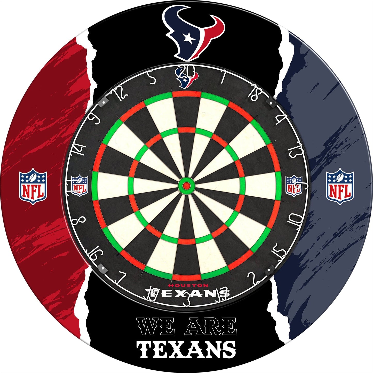 NFL - Printed Dartboard & Printed Surround - Official Licensed - Houst