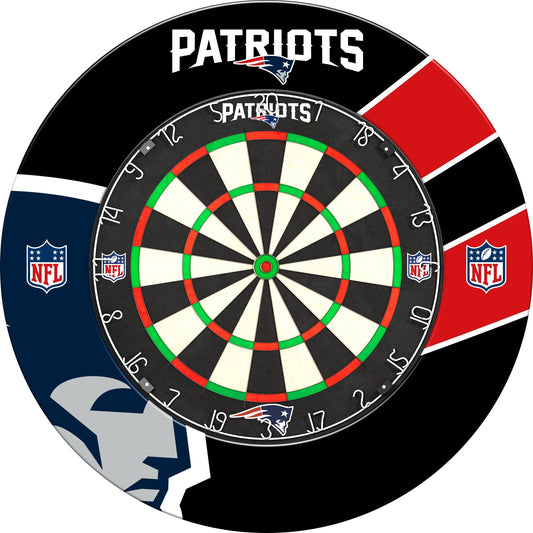 NFL - Printed Dartboard & Printed Surround - Official Licensed - New England Patriots