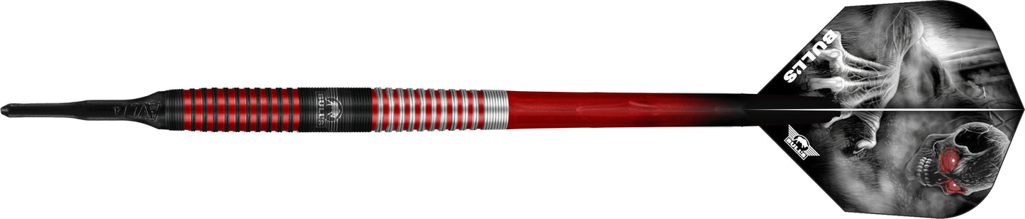 Bulls Phantom Grip Darts - Soft Tip - Micro Ring Grip - Red 22g