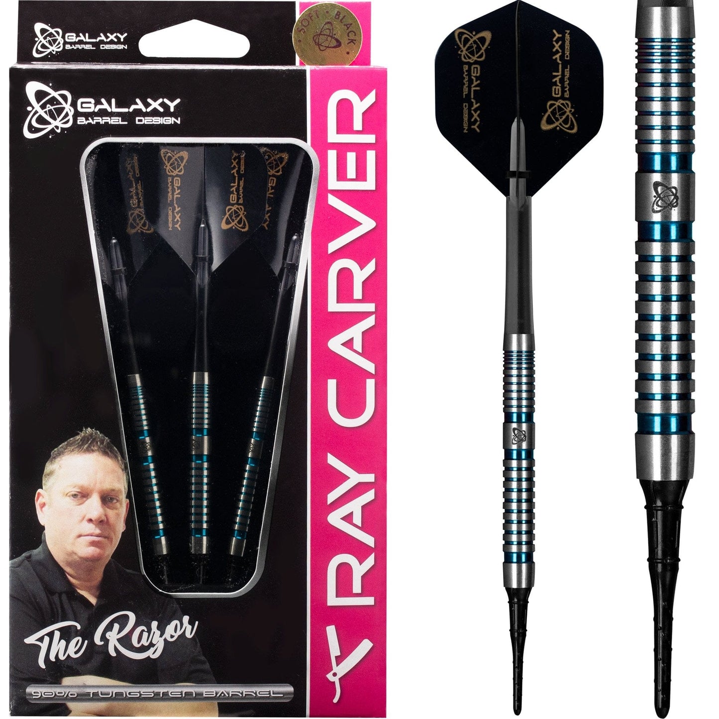 Galaxy Ray Carver Darts - Soft Tip - The Razor - Blue 20g