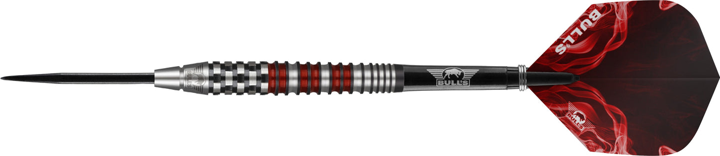 Bulls Smoke Darts - Steel Tip - Style A - Ringed - Black and Red