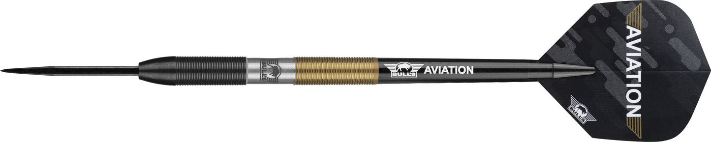 Bulls Aviation Darts - Steel Tip - Ringed - Black and Gold