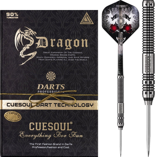 Cuesoul - Steel Tip Tungsten Darts - Dragon - Black 22g