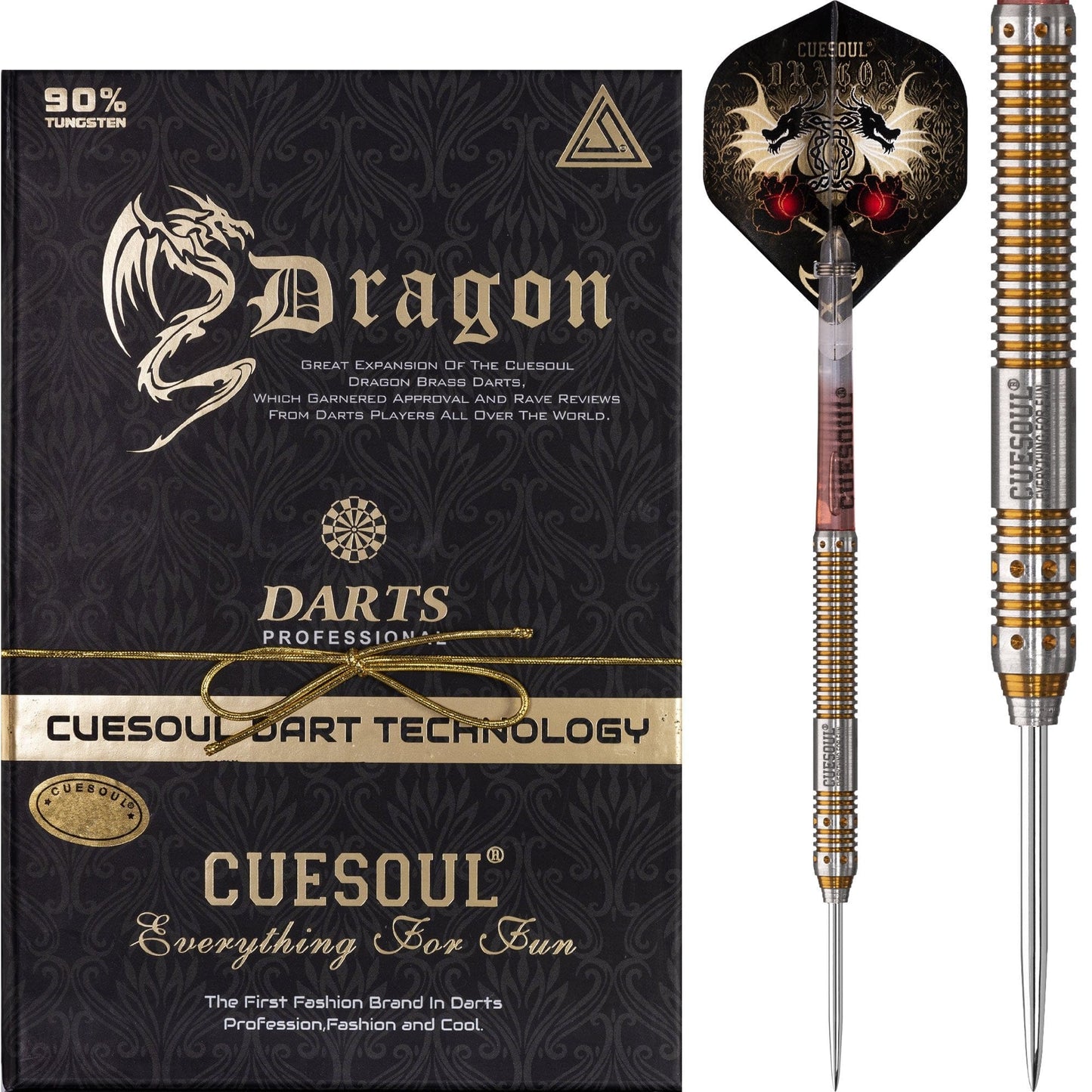 Cuesoul - Steel Tip Tungsten Darts - Dragon - Gold 22g