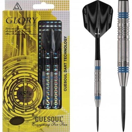 Cuesoul - Steel Tip Tungsten Darts - Glory - Blue Grooves - Micro Grip 22g