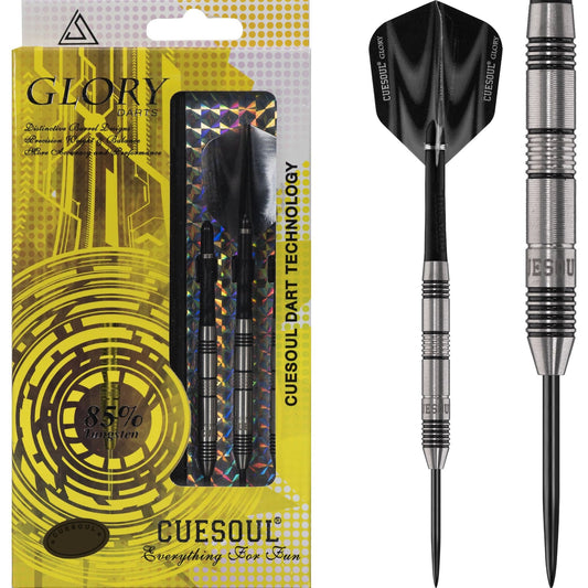 Cuesoul - Steel Tip Tungsten Darts - Glory - Black Grooves - Micro Grip 22gPERS