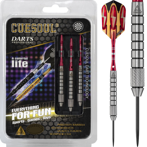 *Cuesoul - Steel Tip Tungsten Darts - Traditional - Knurled - 28g