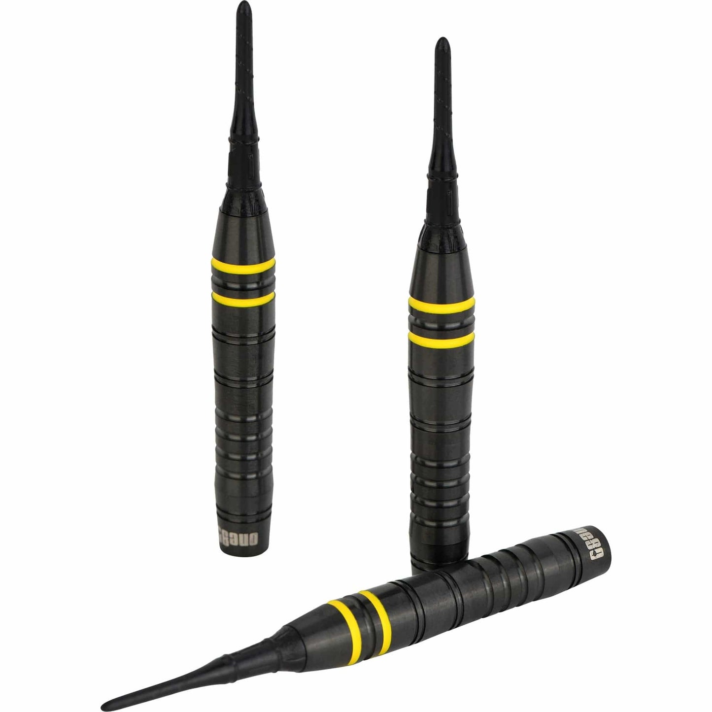 One80 Raise B Darts - Soft Tip - Black - Yellow Rings 17g