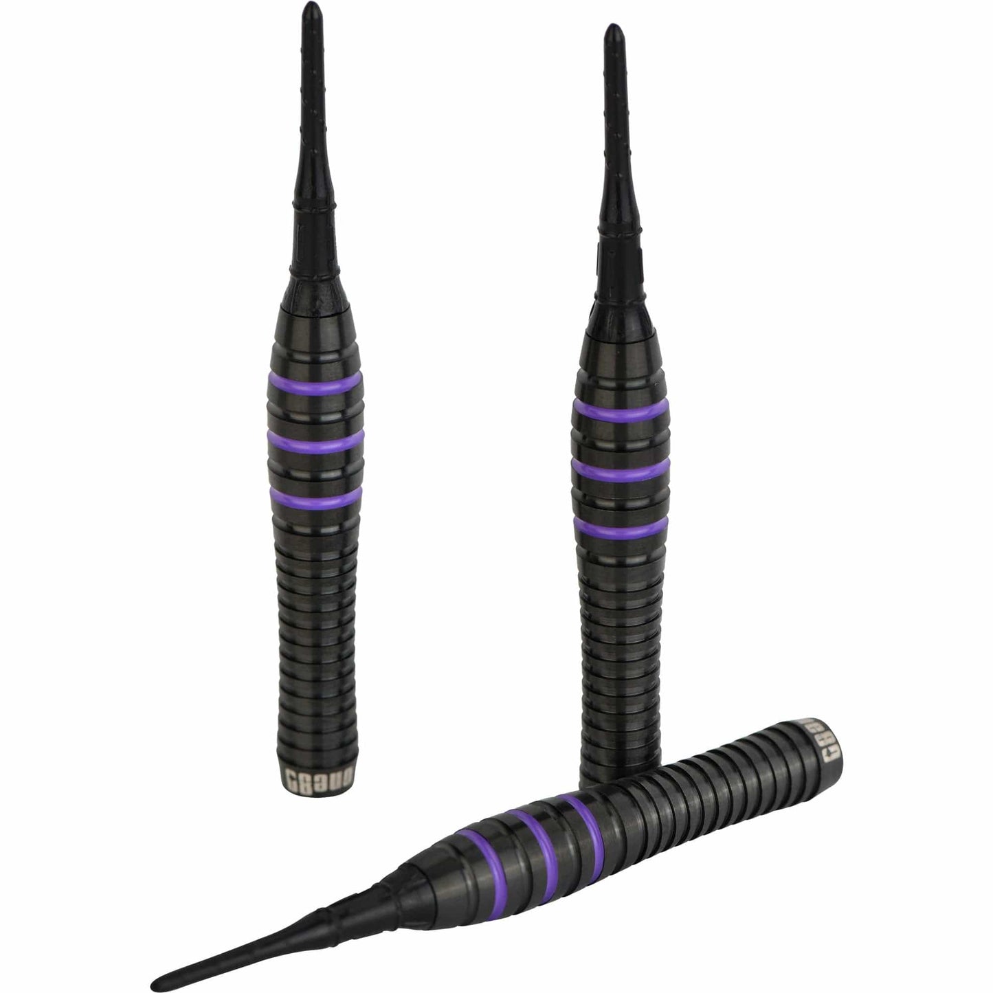 One80 Raise B Darts - Soft Tip - Black - Purple Rings 17g