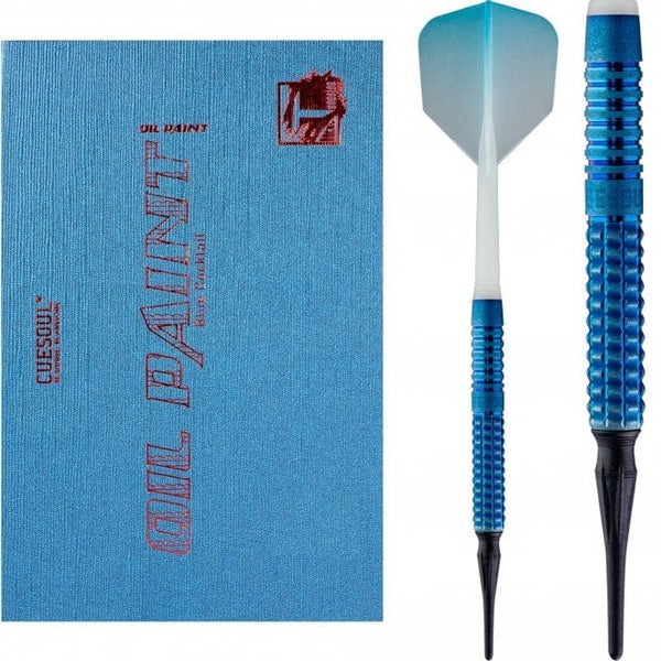 *Cuesoul - Soft Tip Tungsten Darts - Blue Cocktail - Oil Paint Finish