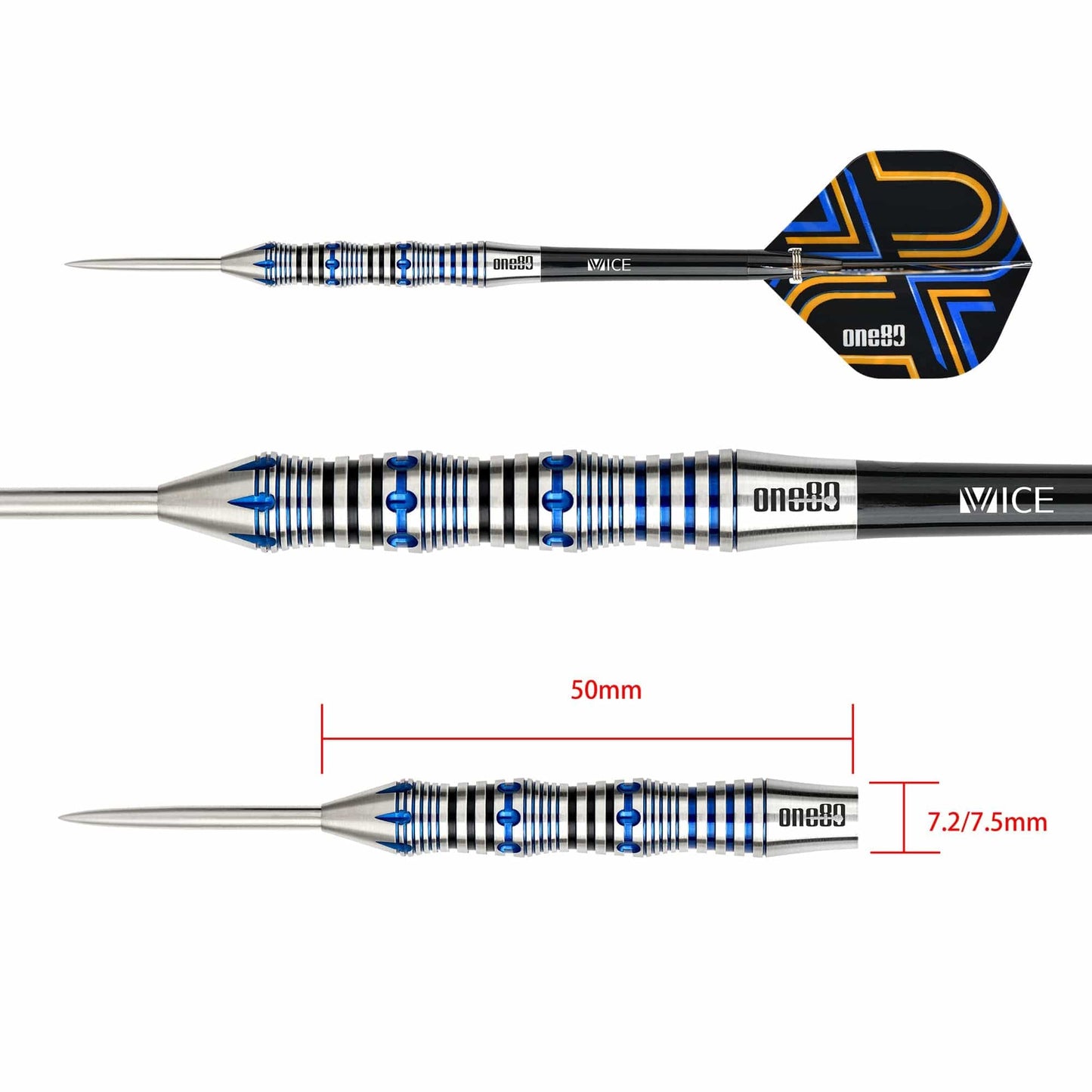One80 Ascent Darts - Steel Tip - S02 - Black & Blue