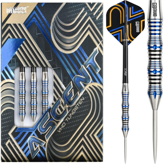One80 Ascent Darts - Steel Tip - S02 - Black & Blue 23g