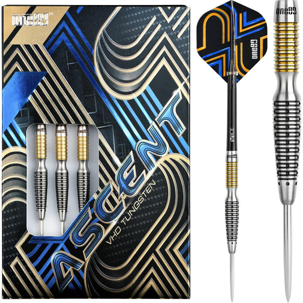 One80 Ascent Darts - Steel Tip - S03 - Black & Gold