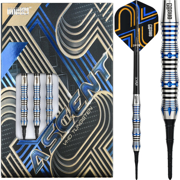 *One80 Ascent Darts - Soft Tip - S02 - Black & Blue
