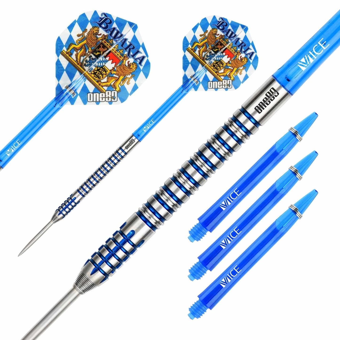 One80 Bavaria Ultra Long Darts - Steel Tip - S01 - Blue