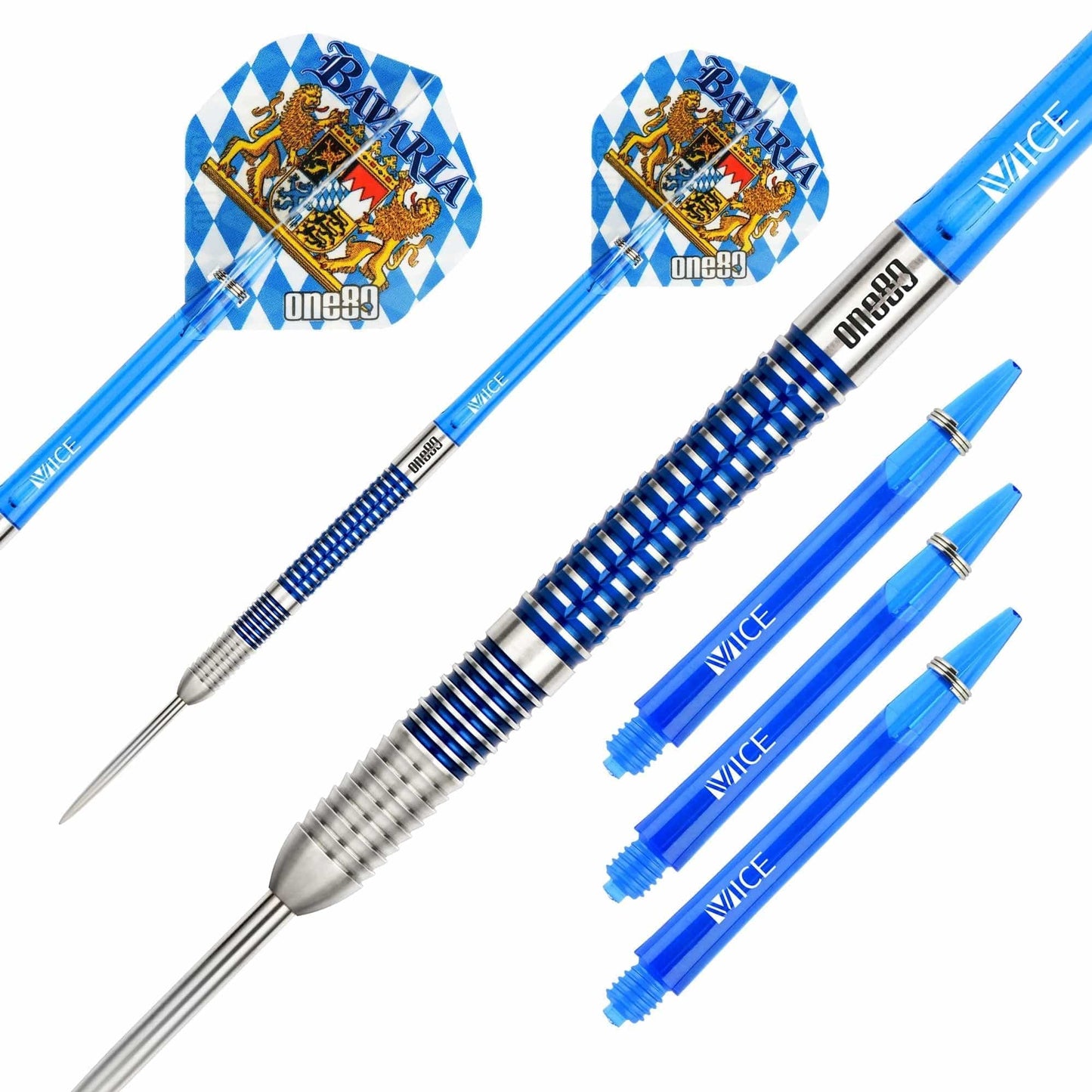 One80 Bavaria Ultra Long Darts - Steel Tip - S02 - Blue