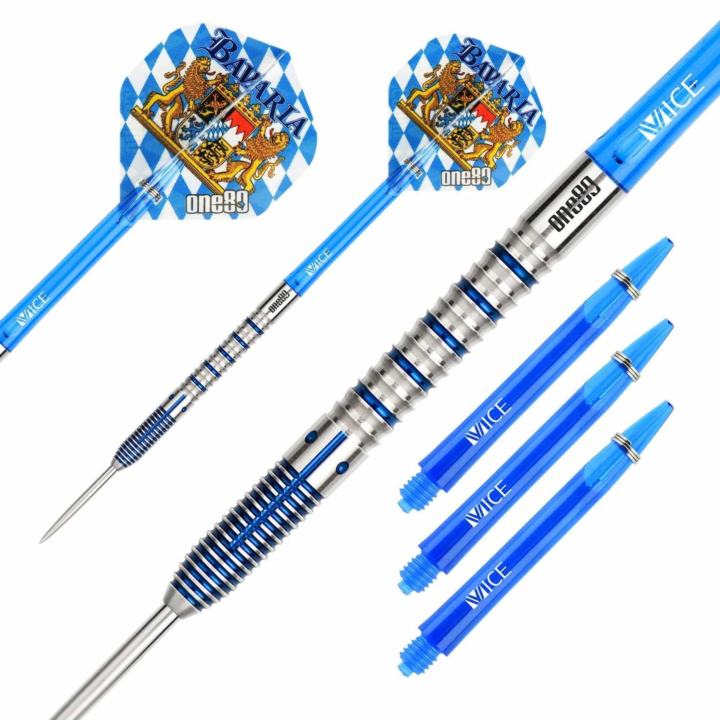 One80 Bavaria Ultra Long Darts - Steel Tip - S03 - Blue