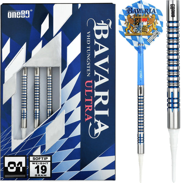 One80 Bavaria Ultra Long Darts - Soft Tip - S01 - Blue