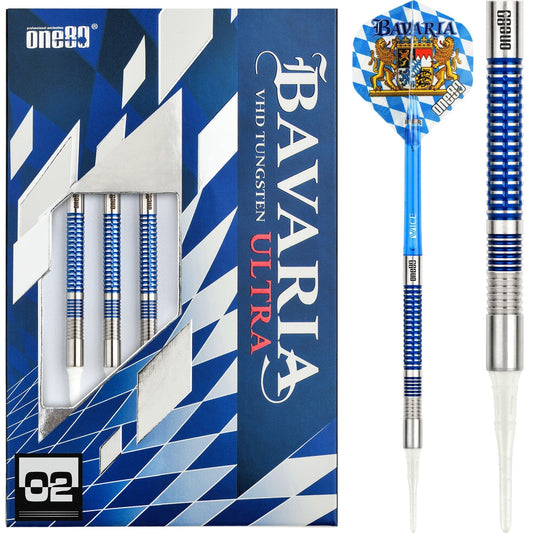 One80 Bavaria Ultra Long Darts - Soft Tip - S02 - Blue 19g