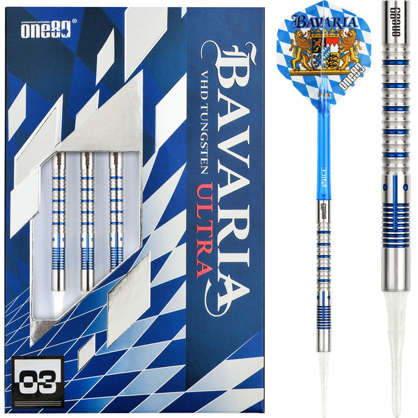 One80 Bavaria Ultra Long Darts - Soft Tip - S03 - Blue