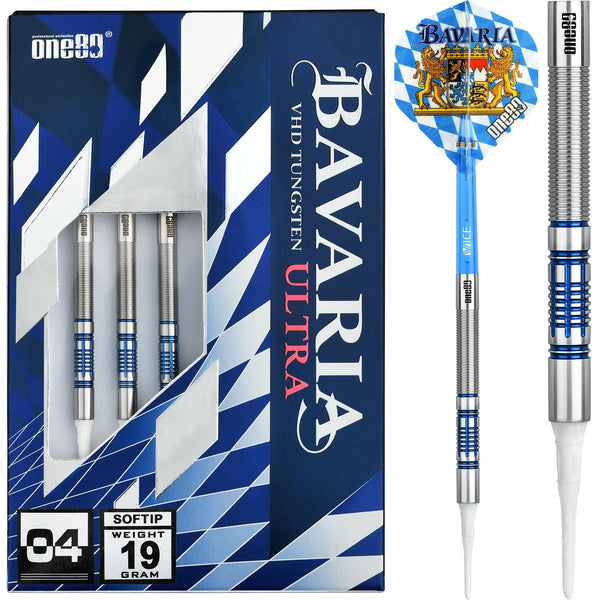 One80 Bavaria Ultra Long Darts - Soft Tip - S04 - Blue