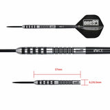 One80 Jim Long Darts - Steel Tip - V2 - Black Ring - 23g 23g