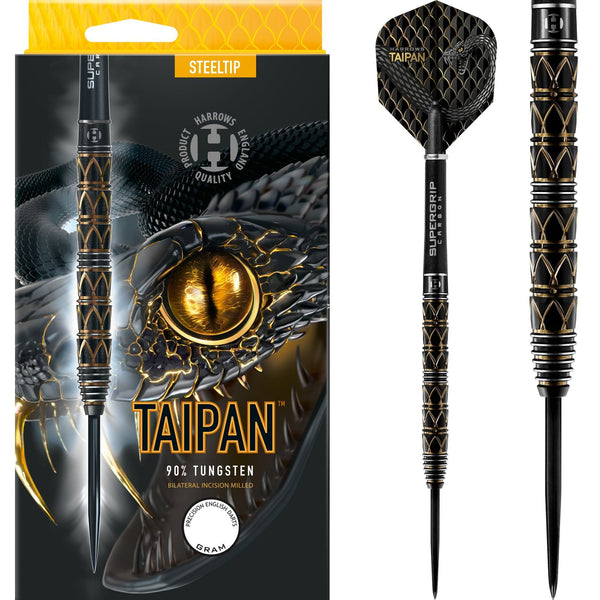 Harrows Taipan Darts - Steel Tip - Black & Gold