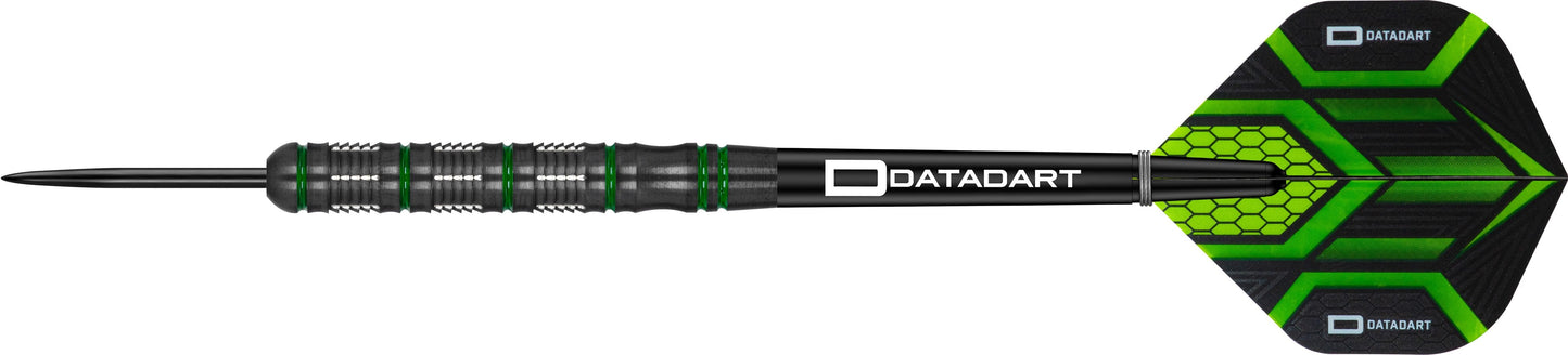 Datadart Marauder Darts - Steel Tip - Black Titanium - Green Rings