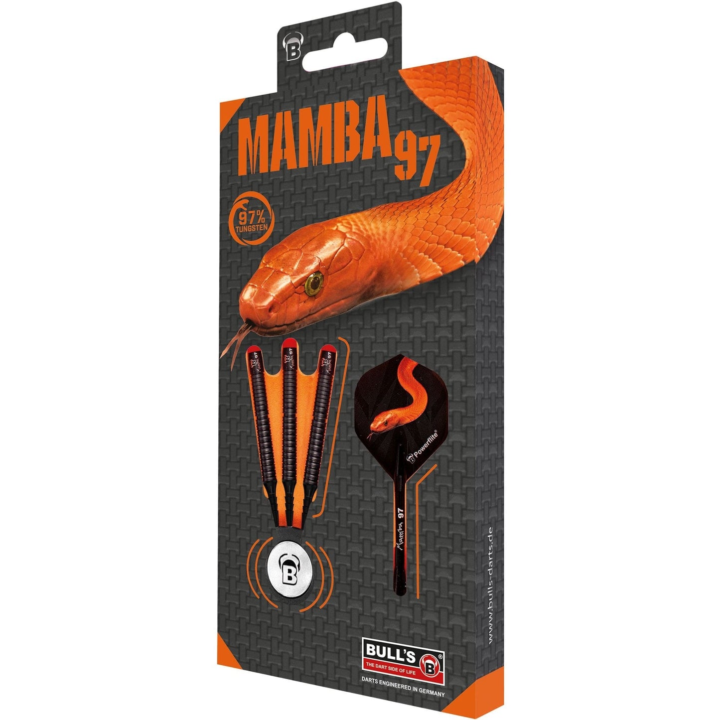 BULL'S Mamba 97 Darts - Soft Tip - M6 - Black Titanium 18g