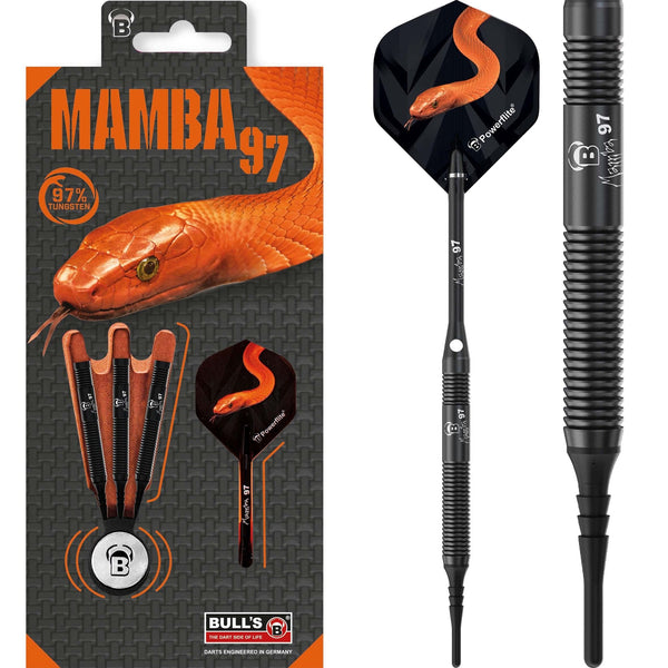 BULL'S Mamba 97 Darts - Soft Tip - M1 - Black Titanium
