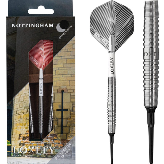 Loxley Nottingham Darts - Soft Tip - Flip Grip - Natural 18g