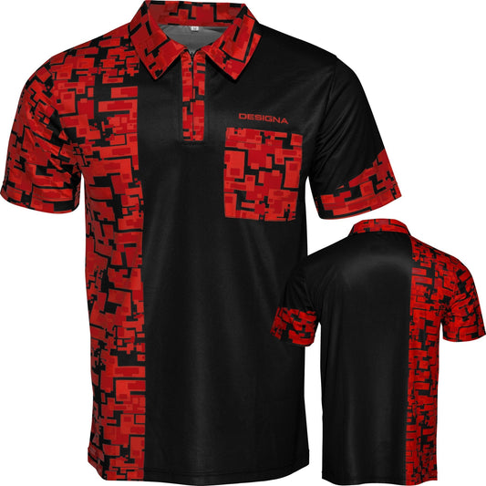 *Designa Code 4 Dart Shirt - Black with Red
