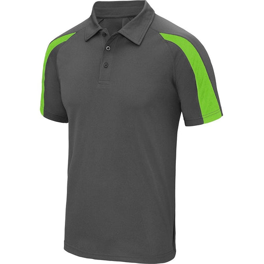 Dart Shirts - Polo Shirt - Just Cool Contrast - Charcoal - Green 2XL