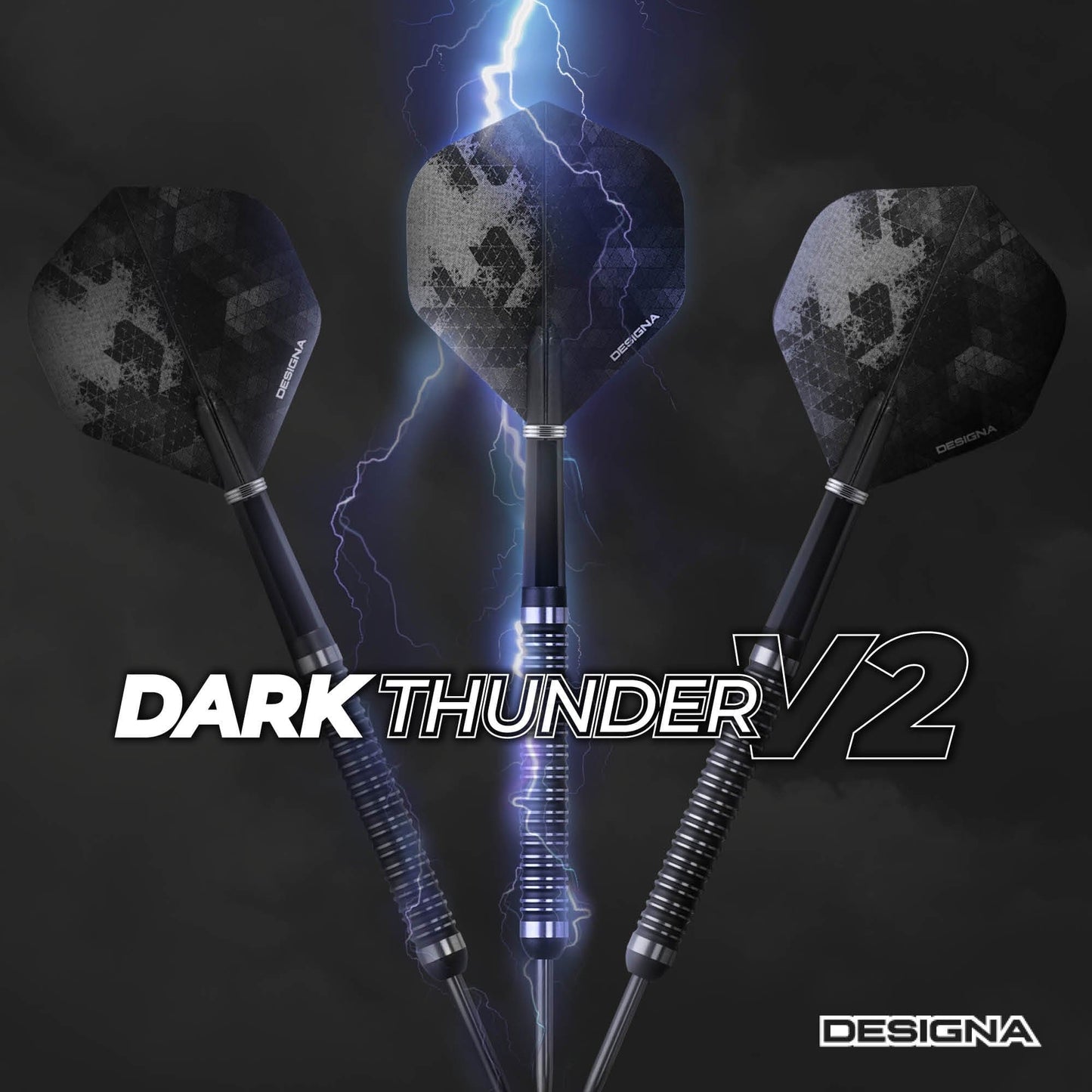 Designa Dark Thunder V2 Darts - Soft Tip - Black