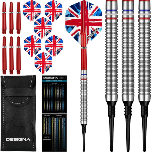 Designa Patriot-X Darts - Soft Tip - Great Britain 20g