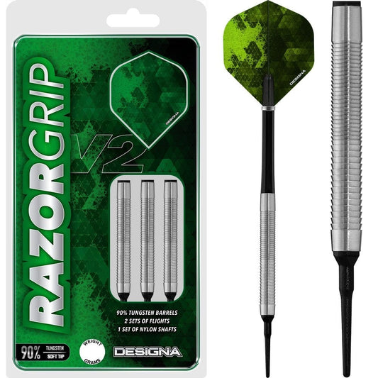 Designa Razor Grip V2 Soft Tip Darts - M4 - Natural 20g